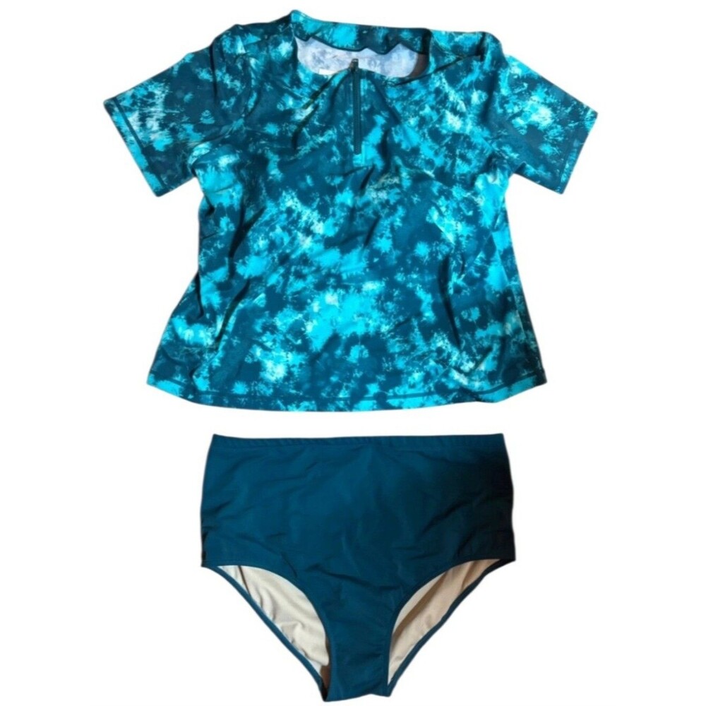 Kim Gravel X Swimsuits For All Teal Swim Top & Bottom Size 18